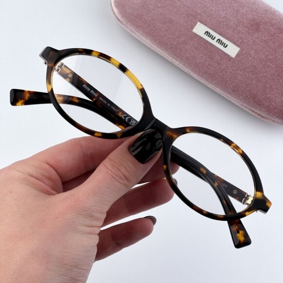 Miu Miu MU04ZSF VAU08N REGARD BRAND NEW Sunglasses Honey Havana Clear Unisex - Picture 1 of 13